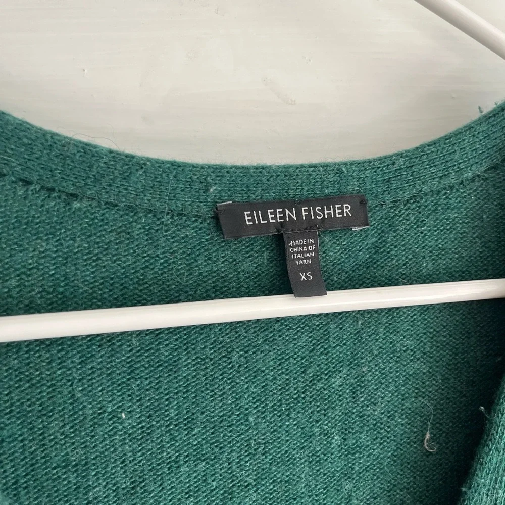 Eileen Fisher Forest Green Knit cardigan size XS - Picture 2 of 3